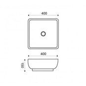 Wiesbaden waskom Vierkant Piazza Wit 40x40x15 cm keramiek - 32.3406