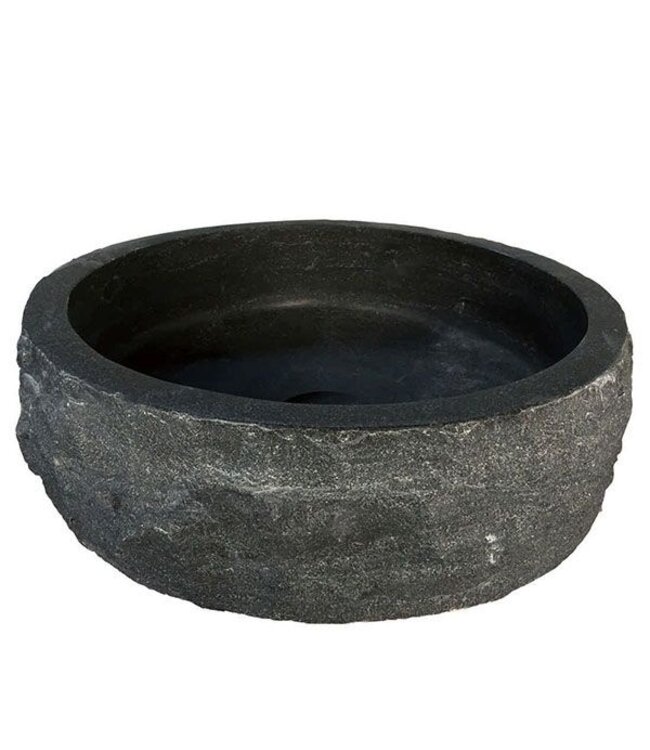 Wiesbaden Wiesbaden Raw Natuursteen waskom Rond 40x12 cm hamerslag hardsteen gezoet - 39.3517