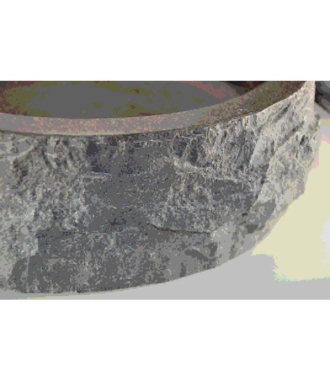 Wiesbaden Raw Natuursteen waskom Rond 40x12 cm hamerslag hardsteen gezoet - 39.3517