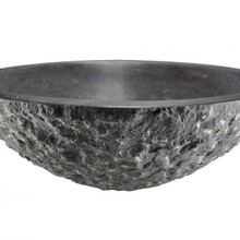 Wiesbaden Raw Natuursteen waskom Rond 42x14 cm hamerslag hardsteen gezoet - 39.3518