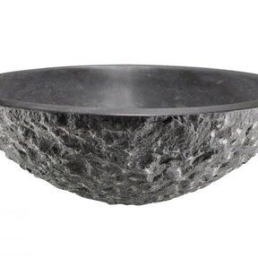 Wiesbaden Raw Natuursteen waskom Rond 42x14 cm hamerslag hardsteen gezoet - 39.3518