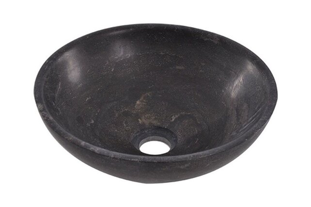 Wiesbaden Raw Natuursteen waskom Rond 32x12cm hardsteen gezoet - 39.3521 Wiesbaden Raw Natuursteen waskom Rond 32x12cm hardsteen gezoet - 39.3521