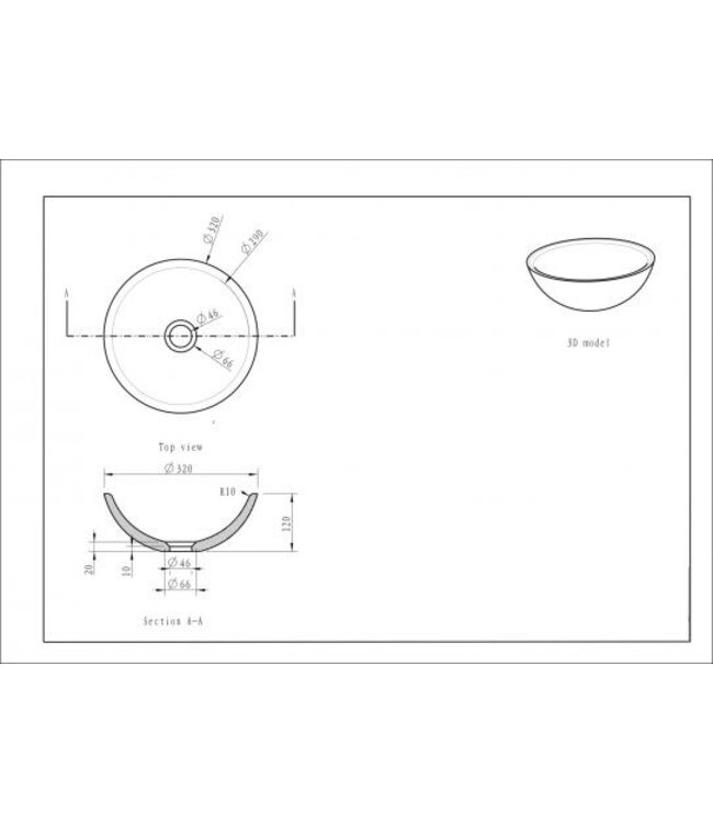Wiesbaden Raw Natuursteen waskom Rond 32x12cm hardsteen gezoet - 39.3521