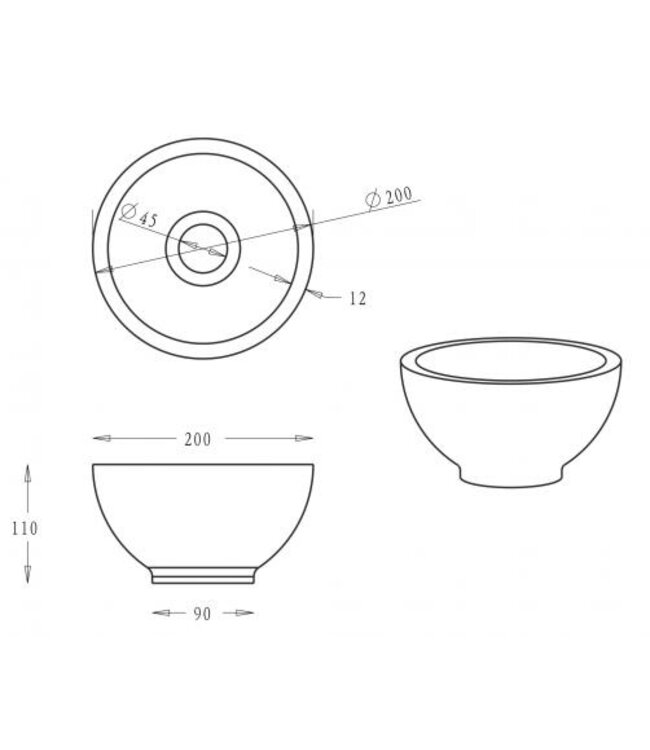 Wiesbaden Raw Natuursteen mini waskom Rond 20x11 cm hardsteen gezoet - 39.3510
