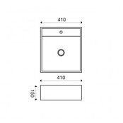 Wiesbaden Larx Vierkante Waskom 41x41x15 cm Wit keramiek - 32.3401 Wiesbaden Larx Vierkante Waskom 41x41x15 cm Wit keramiek - 32.3401