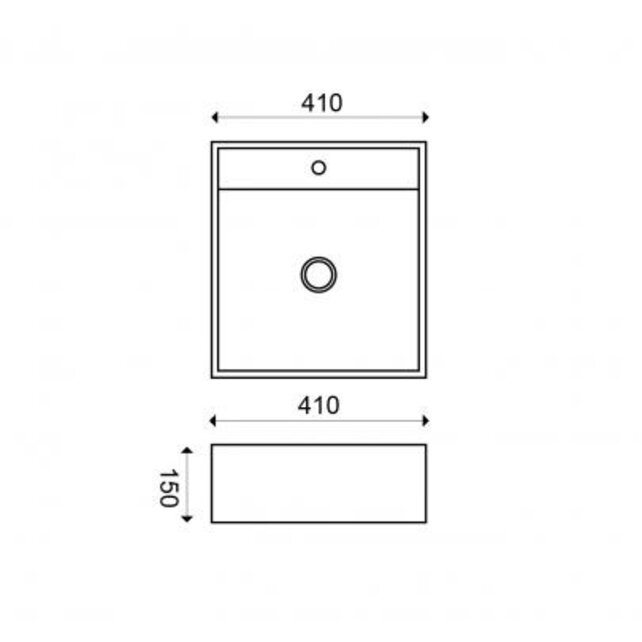 Wiesbaden Larx Vierkante Waskom 41x41x15 cm Wit keramiek - 32.3401 Wiesbaden Larx Vierkante Waskom 41x41x15 cm Wit keramiek - 32.3401