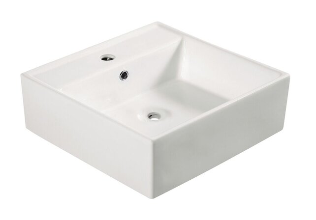 Wiesbaden Larx Vierkante Waskom 38x38x13 cm Wit keramiek - 32.3405