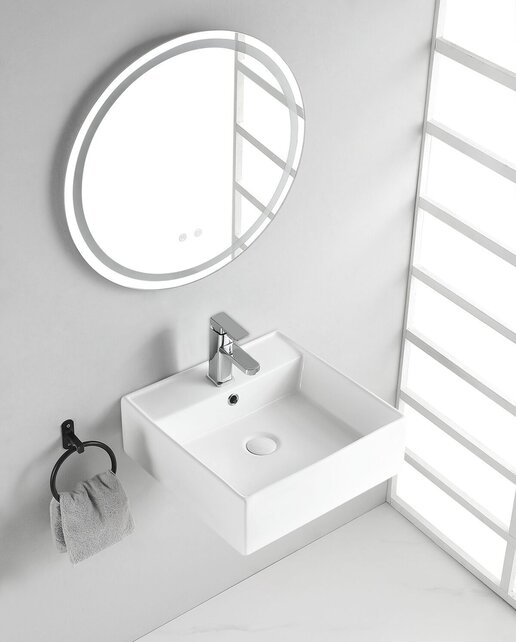 Wiesbaden Larx Vierkante Waskom 38x38x13 cm Wit keramiek - 32.3405