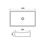 Wiesbaden waskom rechthoekig Slide Wit 65x39x13 cm keramiek - 32.3402