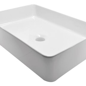 Wiesbaden waskom rechthoekig Link Glans Wit 50x35x12 cm keramiek - 32.3424