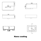 Wiesbaden waskom rechthoekig Link Glans Wit 50x35x12 cm keramiek - 32.3424