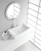 Wiesbaden waskom rechthoekig Slide Wit 55x35x12 cm keramiek - 32.3403 Wiesbaden waskom rechthoekig Slide Wit 55x35x12 cm keramiek - 32.3403