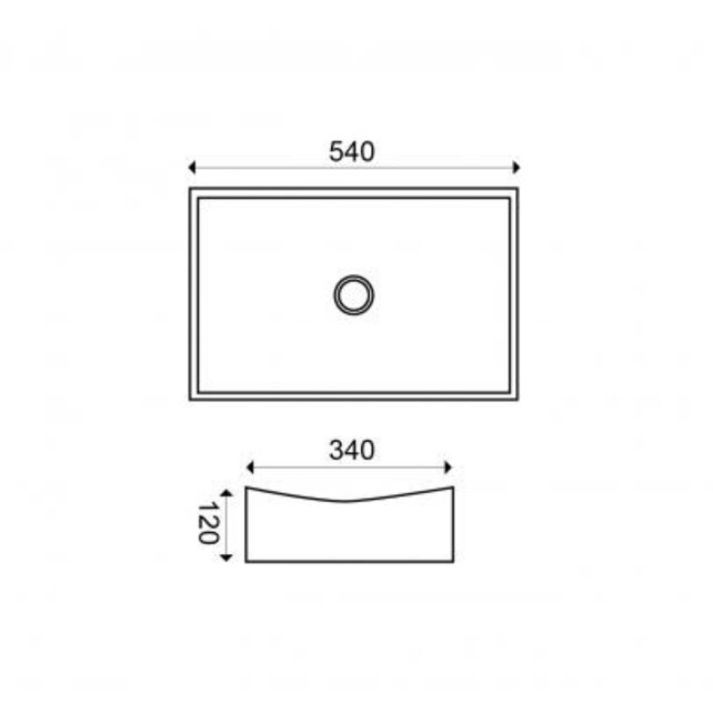 Wiesbaden waskom rechthoekig Slide Wit 55x35x12 cm keramiek - 32.3403 Wiesbaden waskom rechthoekig Slide Wit 55x35x12 cm keramiek - 32.3403