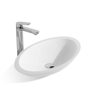 Wiesbaden Wiesbaden Kim waskom ovaal mat wit 59x35x11 cm Solid surface - 36.4041