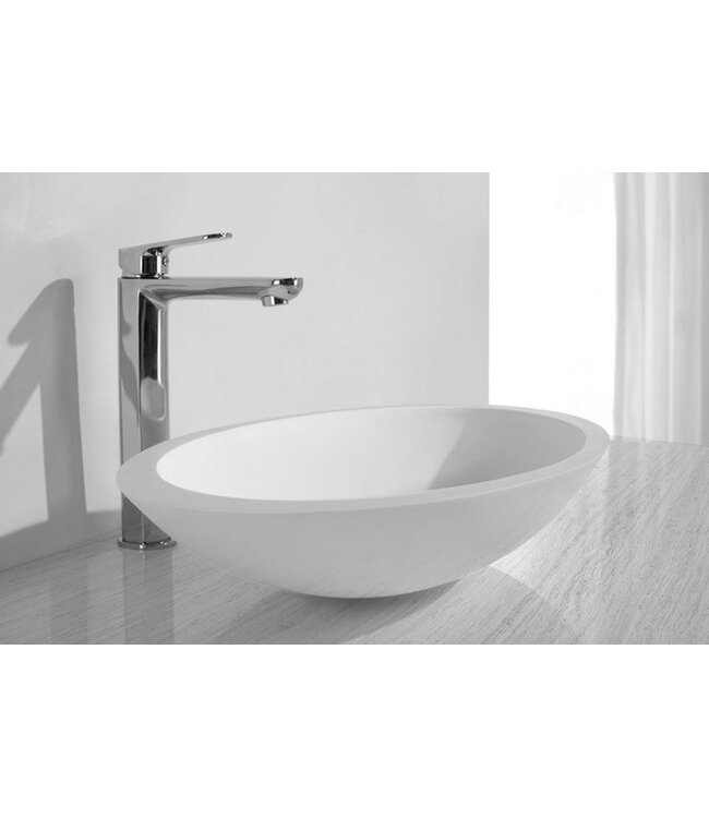 Wiesbaden Kim waskom ovaal mat wit 59x35x11 cm Solid surface - 36.4041