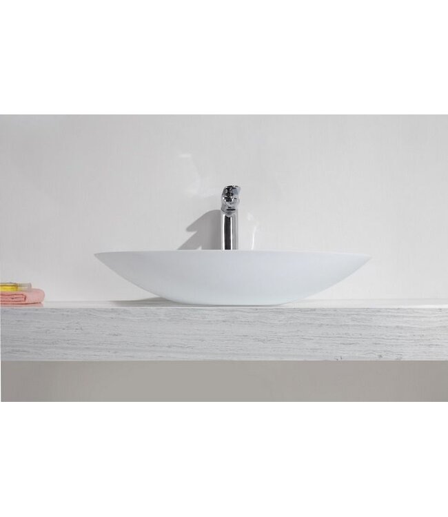 Wiesbaden Kim waskom ovaal mat wit 59x35x11 cm Solid surface - 36.4041