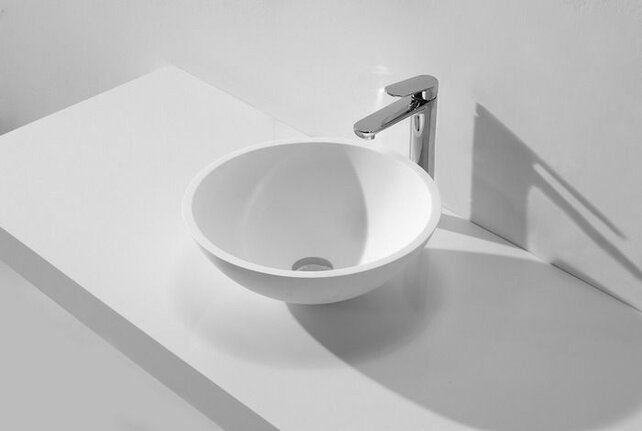 Wiesbaden Solid Surface waskom Valerie Mat Wit Rond 43x13 cm - 36.4042 Wiesbaden Solid Surface waskom Valerie Mat Wit Rond 43x13 cm - 36.4042