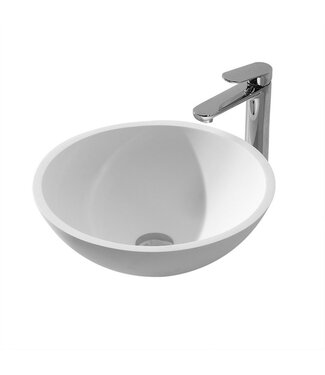 Wiesbaden Wiesbaden Solid Surface waskom Valerie Mat Wit Rond 43x13 cm - 36.4042