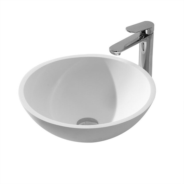 Wiesbaden Solid Surface waskom Valerie Mat Wit Rond 43x13 cm - 36.4042 Wiesbaden Solid Surface waskom Valerie Mat Wit Rond 43x13 cm - 36.4042