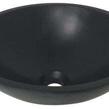 Wiesbaden Solid Surface waskom Valerie Mat Zwart Rond 43x13 cm - 36.4073