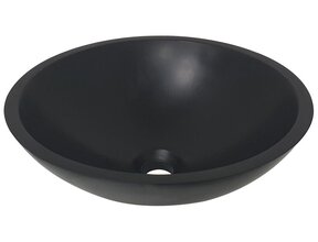 Wiesbaden Solid Surface waskom Valerie Mat Zwart Rond 43x13 cm - 36.4073