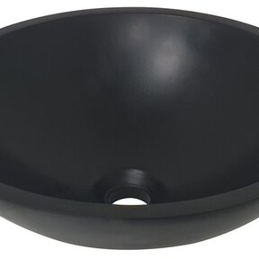 Wiesbaden Solid Surface waskom Valerie Mat Zwart Rond 43x13 cm - 36.4073