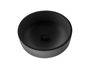 Aloni Solid Surface waskom SUN Mat Zwart Rond 42x14 cm