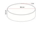 Aloni Solid Surface waskom SUN Mat Zwart Rond 42x14 cm