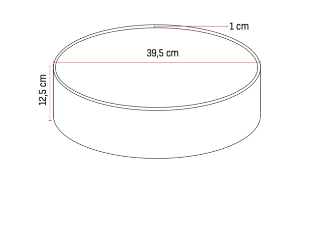 Aloni Solid Surface waskom SUN Mat Zwart Rond 42x14 cm