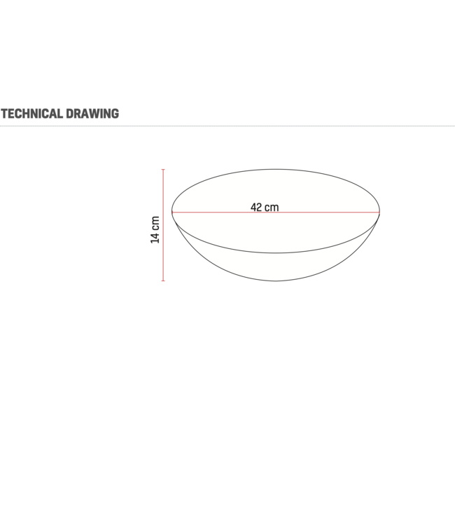 Aloni Solid Surface waskom PER Mat Zwart Rond 42x14 cm