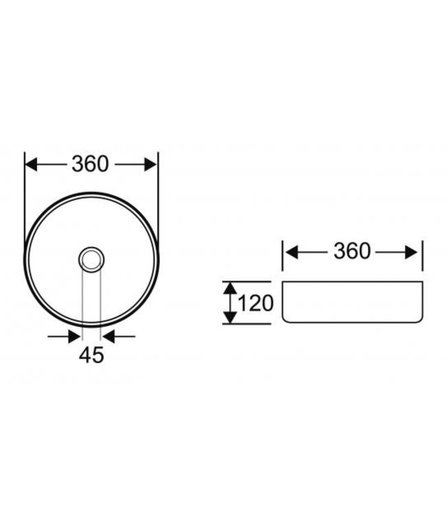 Wiesbaden Mondri waskom rond 36 x 12 cm Wit/geborsteld goud - 32.3302
