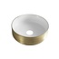Wiesbaden Wiesbaden Mondri waskom rond 36 x 12 cm Wit/geborsteld goud - 32.3302