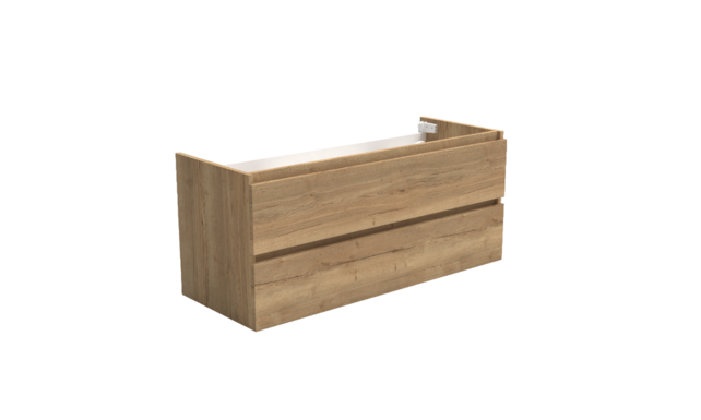 Wastafelonderkast Trendline Natural Oak 120x47x52cm softclose lades Wastafelonderkast Trendline Natural Oak 120x47x52cm softclose lades