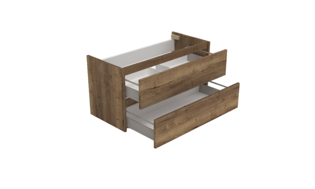 Wastafelonderkast Trendline Tabak Oak 100x47x52cm softclose lades