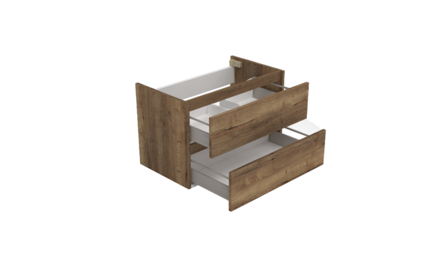 Wastafelonderkast Trendline Tabak Oak 80x47x52cm softclose lades Wastafelonderkast Trendline Tabak Oak 80x47x52cm softclose lades