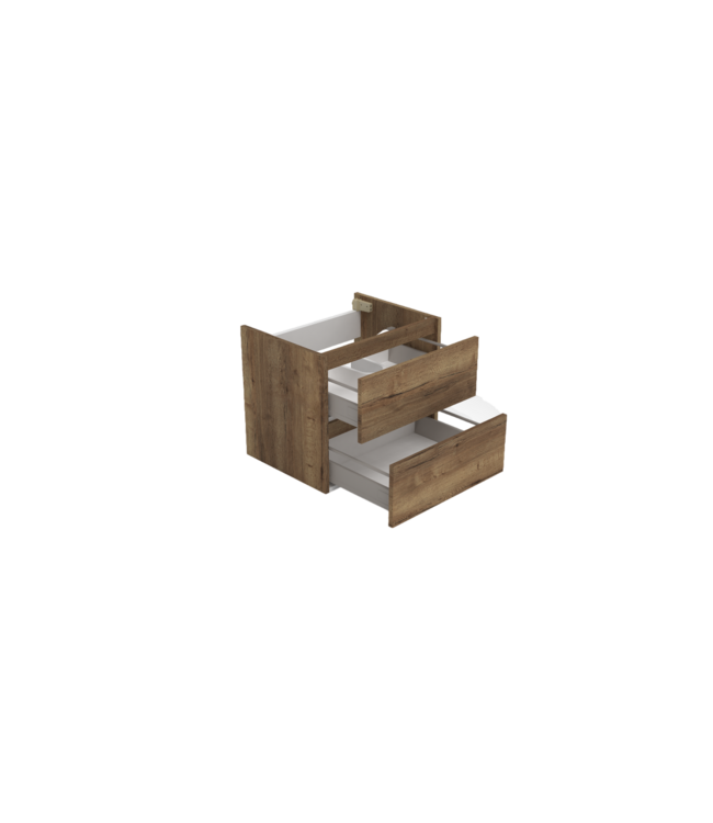 SANI-SUPPLY Wastafelonderkast Trendline Tabak Oak 60x47x52cm softclose lades