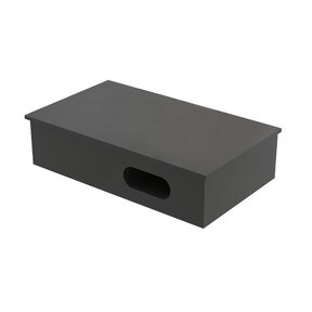 Fonteintafel Aloni Sun Mat Zwart 60x35x15cm Planchet met Handdoekuitsparing Solid Surface