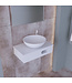 Fonteintafel Aloni Sun Mat Wit 60x35x15cm Planchet met Handdoekuitsparing Solid Surface