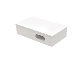 Fonteintafel Aloni Sun Mat Wit 60x35x15cm Planchet met Handdoekuitsparing Solid Surface