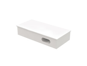 Fonteintafel Aloni Sun Mat Wit 80x35x15cm Planchet met Handdoekuitsparing Solid Surface