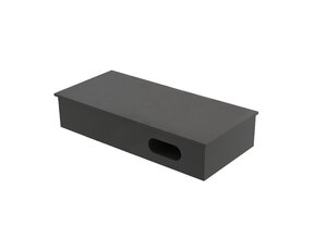 Fonteintafel Aloni Sun Mat Zwart 80x35x15cm Planchet met Handdoekuitsparing Solid Surface
