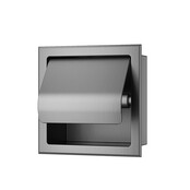 Wiesbaden Inbouw toiletrolhouder met Klep Rocko + Reserverolhouder Gunmetal - 33.2156