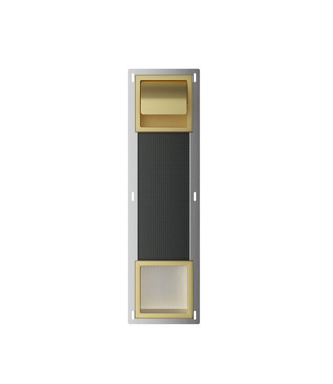 Wiesbaden Inbouw toiletrolhouder met Klep Rocko + Reserverolhouder Geborsteld Messing - 33.2155