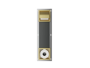 Wiesbaden Inbouw toiletrolhouder met Klep Rocko + Reserverolhouder Geborsteld Messing - 33.2155