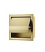 Wiesbaden Inbouw toiletrolhouder met Klep Rocko + Reserverolhouder Geborsteld Messing - 33.2155