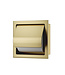 Wiesbaden Inbouw toiletrolhouder met Klep Rocko + Reserverolhouder Geborsteld Messing - 33.2155