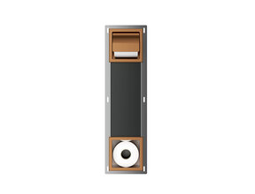 Wiesbaden Inbouw toiletrolhouder met Klep Rocko + Reserverolhouder Geborsteld Brons - 33.2154