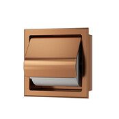 Wiesbaden Inbouw toiletrolhouder met Klep Rocko + Reserverolhouder Geborsteld Brons - 33.2154