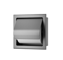 Wiesbaden Inbouw toiletrolhouder Rocko met klep Gunmetal - 33.2123