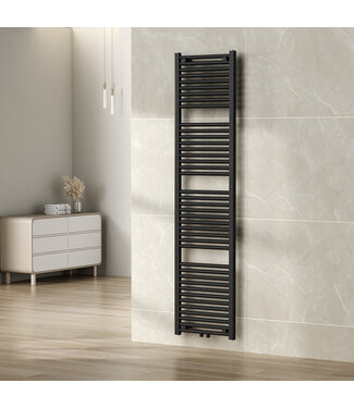 Wiesbaden Elara Handdoekradiator 181x45cm mat zwart 830 Watt  - 41.3586
